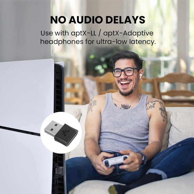 Avantree DG80-جيمينج - محول USB بلوتوث 5.3 لجهاز PS5 وأجهزة الألعاب، مع aptX-أدابتيف وزمن تأخير منخفض، ناقل صوت لاسلكي لسماعات بلوتوث وسماعات أذن. - Image 1
